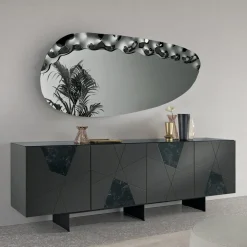 Specchiera Sagomata con Inserto in Vetro Mosso Made in Italy - Amata