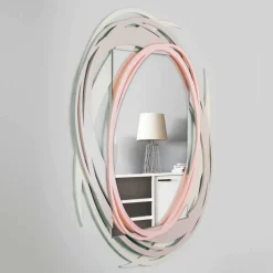 Specchio a Muro Moderno dal Design Decorativo in Legno Colorato - Orbita