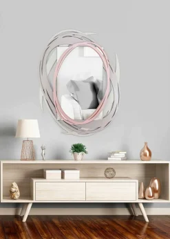 Specchio a Muro Moderno dal Design Decorativo in Legno Colorato - Orbita