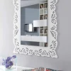 Specchio a Muro Plexiglass Bianco con Cornice Rettangolare Decorata - Alidifarf