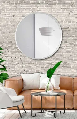 Specchio a Muro Rotondo con Cornice Laccata di Design Moderno Elegante - Odosso