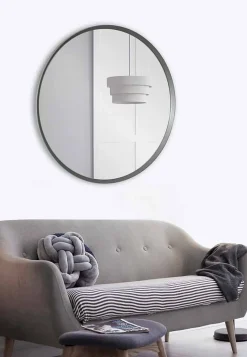 Specchio a Muro Rotondo con Cornice Laccata di Design Moderno Elegante - Odosso