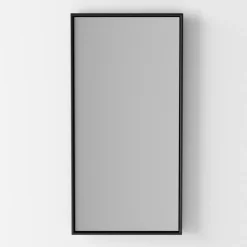 Specchio a Parete Rettangolare Retroilluminato con Cornice Nera Made in Italy - Riflessi