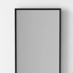 Specchio a Parete Rettangolare Retroilluminato con Cornice Nera Made in Italy - Riflessi