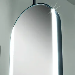 Specchio Appeso in Metallo con Luce Opzionale Made in Italy - Amadeus