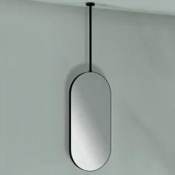 Specchio Appeso in Metallo con Luce Opzionale Made in Italy - Amadeus