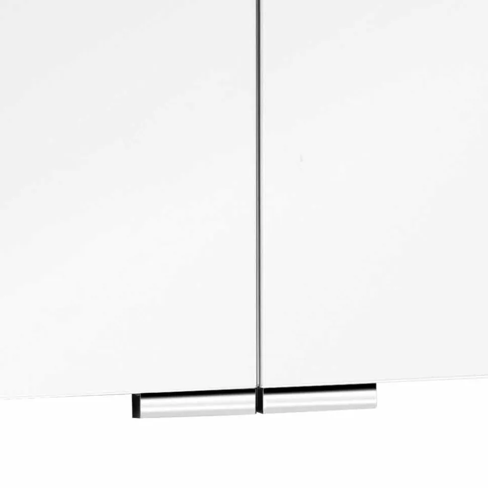 Specchio Bagno con Contenitore da Parete a 3 Ante con Ripiani Interni - Bramo