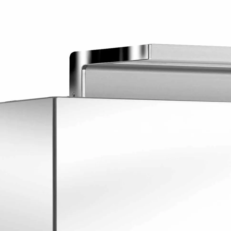 Specchio Bagno con Contenitore da Parete a 3 Ante con Ripiani Interni - Bramo