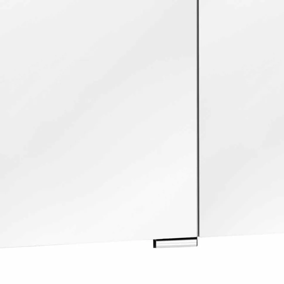 Specchio Bagno con Contenitore da Parete a 3 Ante con Ripiani Interni - Bramo