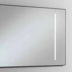 Specchio Bagno da Muro con 2 Lampadine e Telaio Nero Made in Italy - Frame
