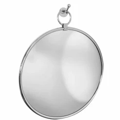 Specchio Bagno da Parete Tondo in Ottome Cromato con Retro Invecchiato - Giugno