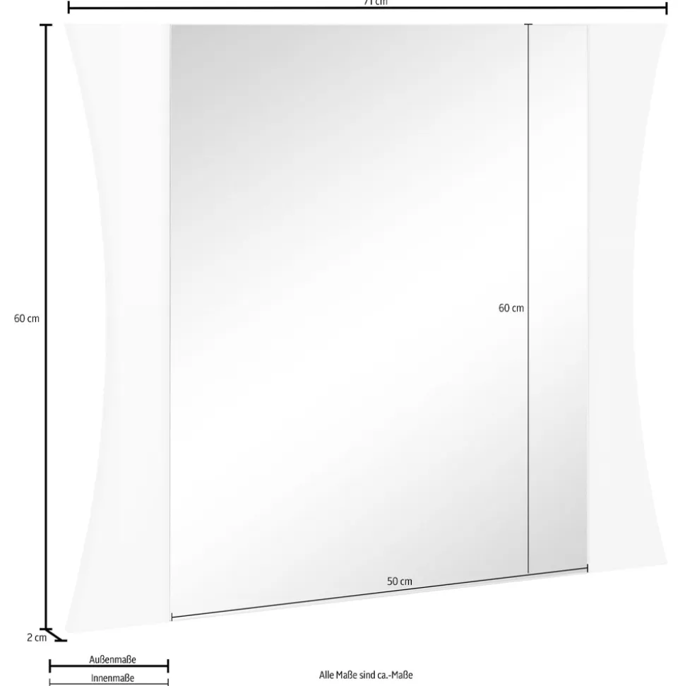 Specchio Camera Letto o Ingresso a Muro Design ad Arco 2 Misure - Sabine