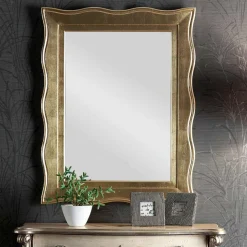 Specchio Classico con Cornice Oro Rettangolare Made in Italy - Florence