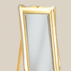 Specchio Classico da Terra in Legno Foglia Oro Made in Italy - Florence