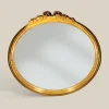 Specchio Classico Ovale con Cornice Foglia Oro Made in Italy - Prezioso