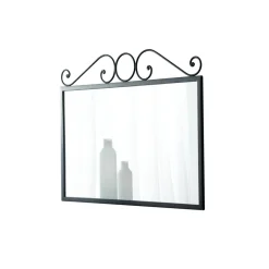Specchio con Cornice in Ferro Tubolare Nero Grafite Made in Italy - Chester