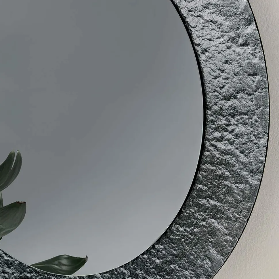Specchio con Cornice in Vetro Martellato Retroargentato Made in italy - Basilia