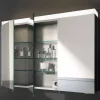 Specchio Contenitore a 3 Ante da Parete in Alluminio Verniciato Argento - Alfio