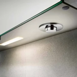 Specchio Contenitore con Anta Battente e Illuminazione LED, Alta Qualità - Alfio