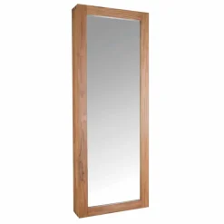 Specchio Contenitore da Parete in Teak con Ripiani e Cassetti Interni - Ralio