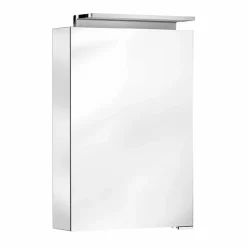 Specchio Contenitore Moderno con Ripiani in Cristallo e Luce LED - Bramo