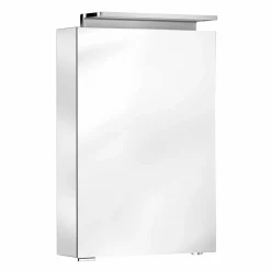 Specchio Contenitore Moderno con Ripiani in Cristallo e Luce LED - Bramo