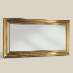 Specchio Cornice Foglia Oro Rettangolare Classico Made in Italy - Milli