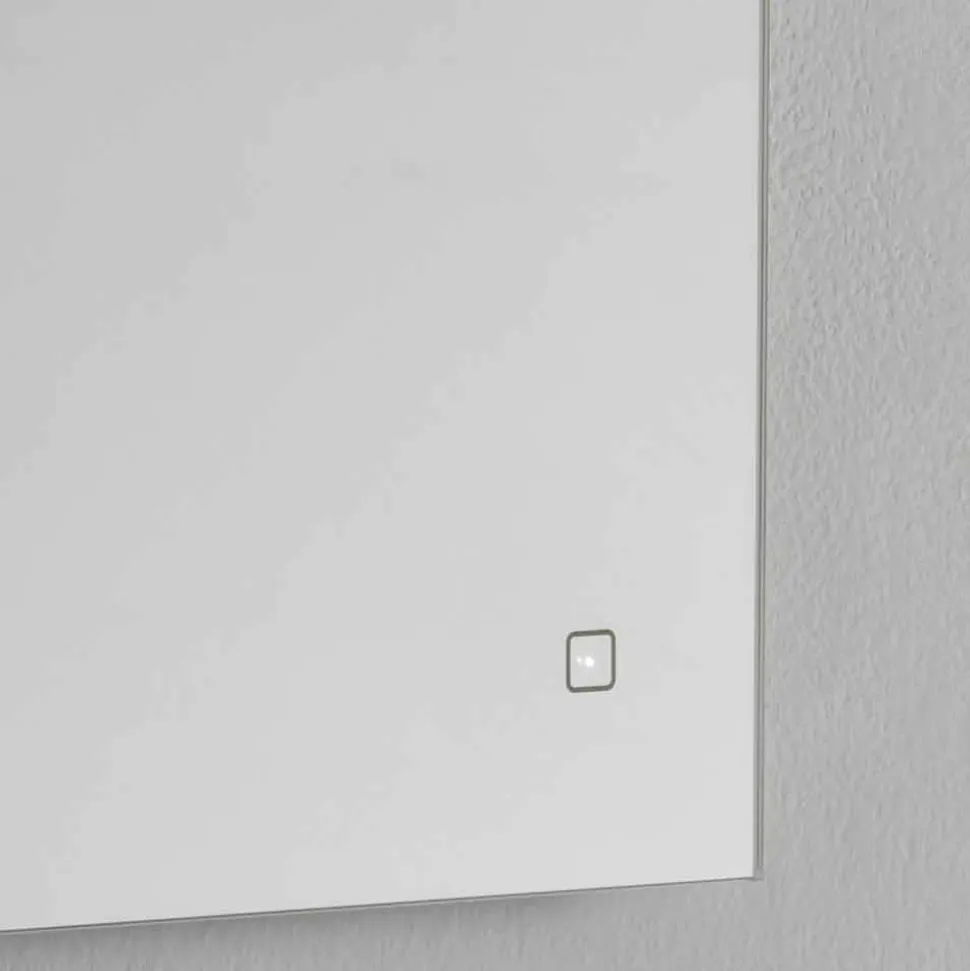Specchio da Muro Moderno con Luce LED e Telaio in Acciaio Made in Italy - Yutta