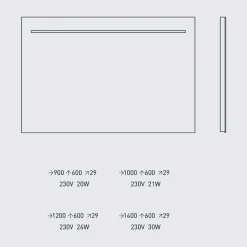 Specchio da Muro Moderno con Luce LED e Telaio in Acciaio Made in Italy - Yutta
