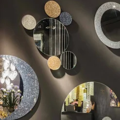 Specchio da muro rotondo di design modeno fatto in Italia ADDO