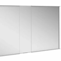 Specchio da Parete con 3 Ante Moderno in Alluminio Verniciato Argento - Demon