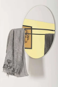 Specchio da Parete con Appendiabiti in Acciaio Moderno Made in Italy - Chioccia