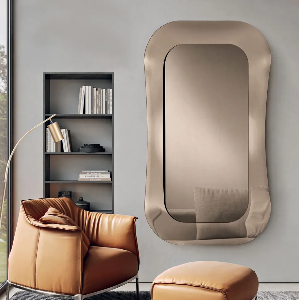 Specchio da Parete con Cornice in Vetro Fuso Mosso Made in Italy - Adorata