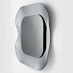 Specchio da Parete con Cornice in Vetro Fuso Mosso Made in Italy - Adorata