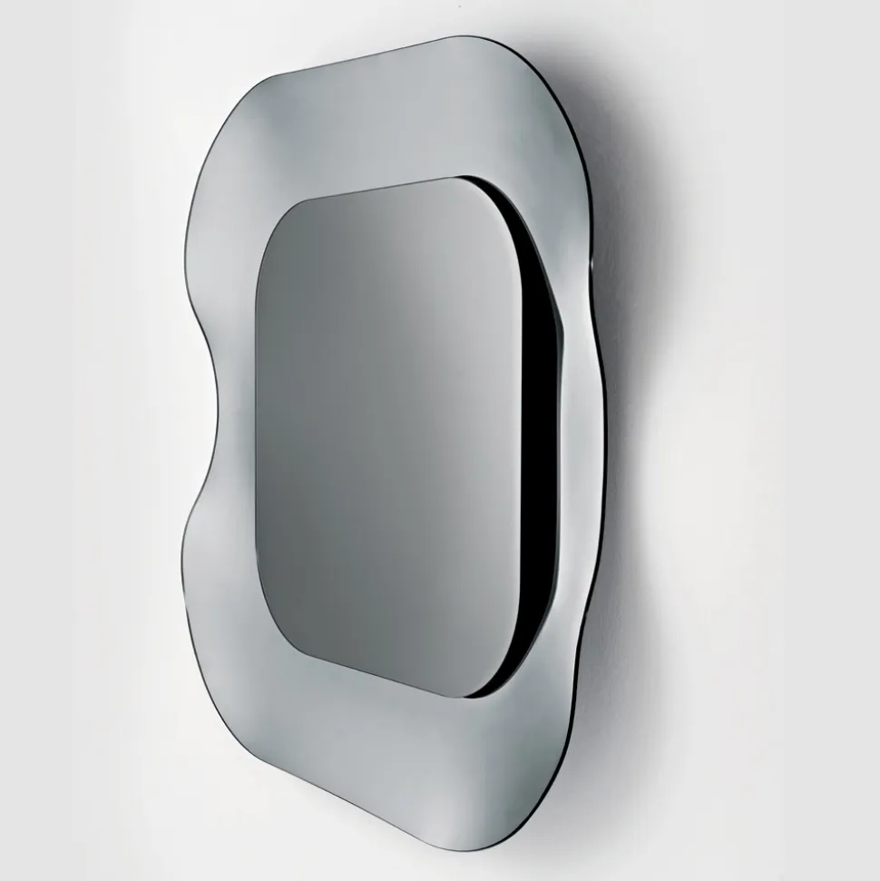 Specchio da Parete con Cornice in Vetro Fuso Mosso Made in Italy - Adorata
