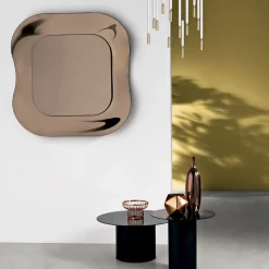 Specchio da Parete con Cornice in Vetro Fuso Mosso Made in Italy - Adorata