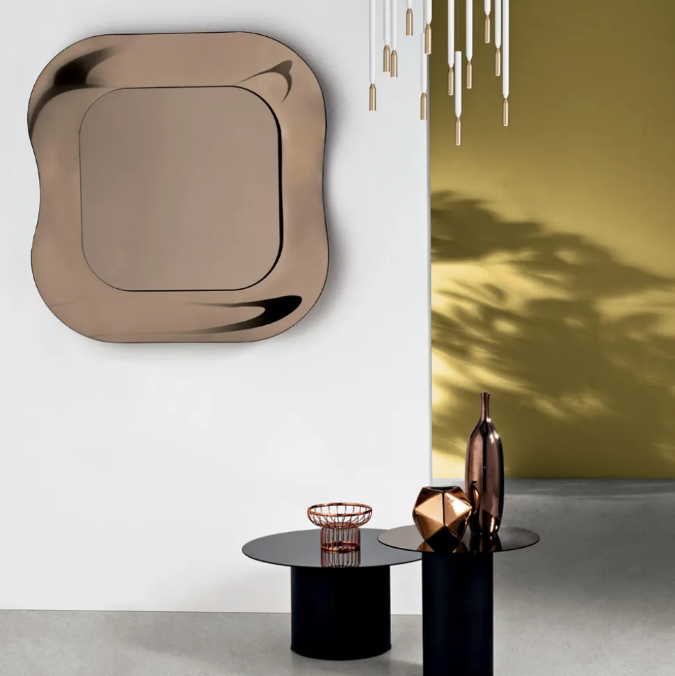 Specchio da Parete con Cornice in Vetro Fuso Mosso Made in Italy - Adorata