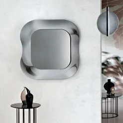 Specchio da Parete con Cornice in Vetro Fuso Mosso Made in Italy - Adorata