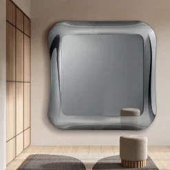 Specchio da Parete con Cornice in Vetro Fuso Mosso Made in Italy - Adorata