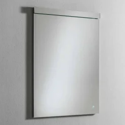 Specchio da Parete con Luce LED Integrata in Acciaio Inox Made in Italy - Tuccio