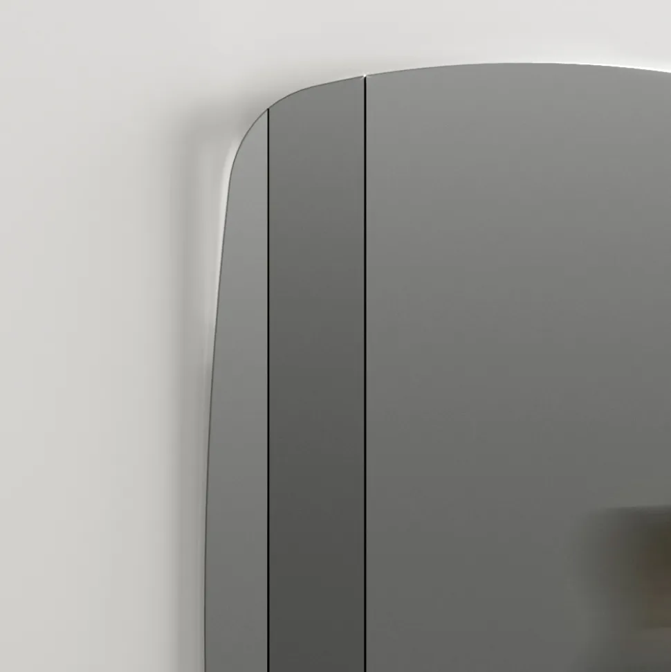 Specchio da Parete con Struttura in Legno Verniciato Nero Made in Italy - Arya