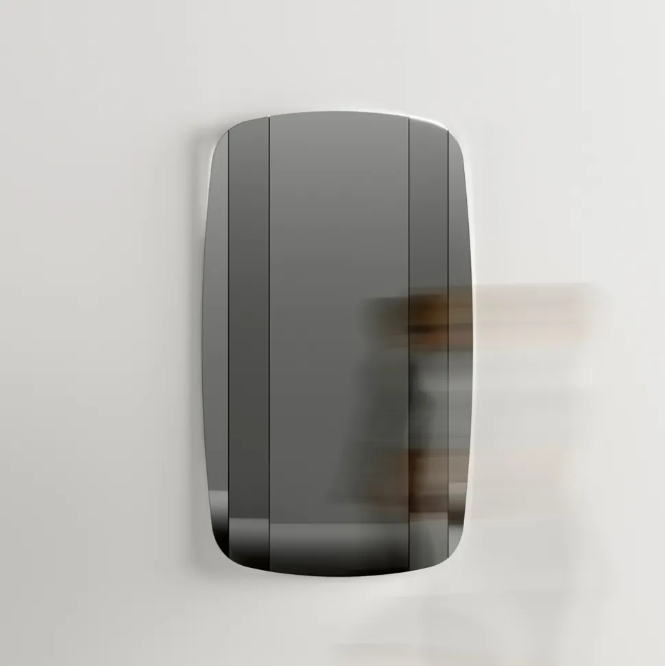 Specchio da Parete con Struttura in Legno Verniciato Nero Made in Italy - Arya