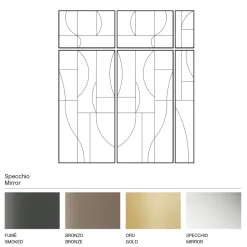 Specchio da Parete Modulare con Struttura in Legno Made in Italy - Saetta