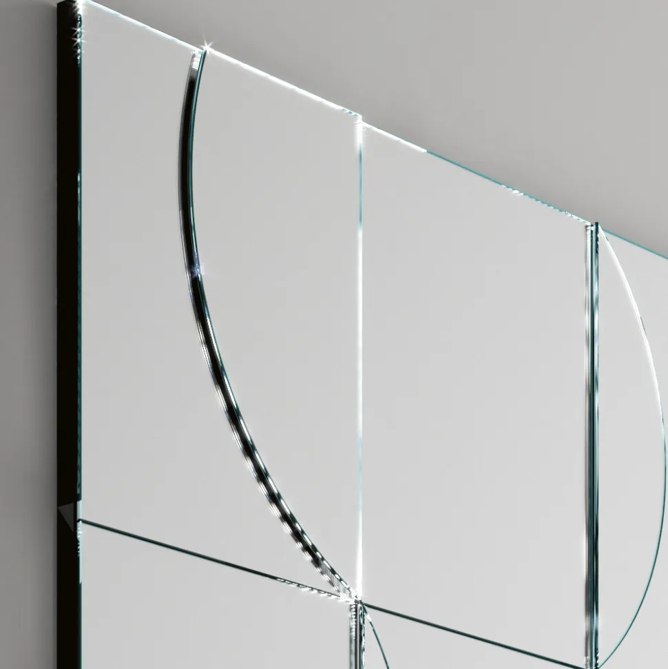 Specchio da Parete Modulare con Struttura in Legno Made in Italy - Saetta