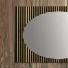 Specchio da Parete Ovale con Supporto a Listelli Verticali Made in Italy - Anne
