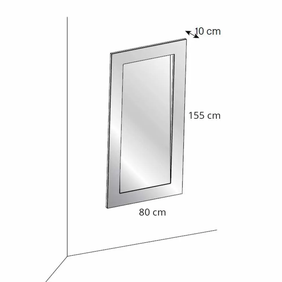 Specchio da Parete Rettangolare con Cornice Inclinata Made in Italy – Salamina