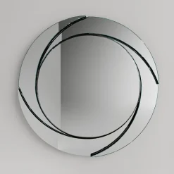 Specchio da Parete Rotondo con Struttura in Legno Made in Italy - Navona