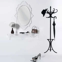 Specchio da parete trasparente di design Joy,made in Italy
