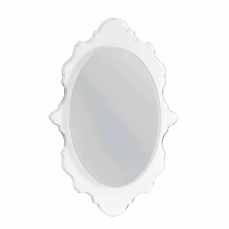 Specchio da parete trasparente di design Joy,made in Italy