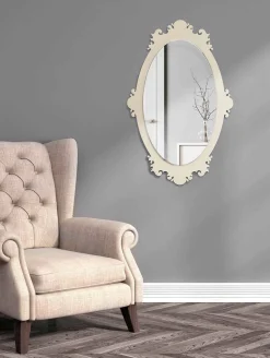 Specchio da Parete Vintage di Design in Legno Marrone con Cornice - Giangio